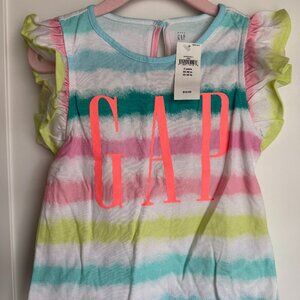 NWT Tie-dye GAP Ruffle-sleeve Tank Top Size 2 years